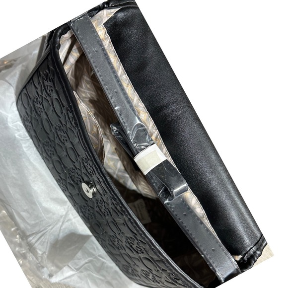 Christian Lacroix CXL Embossed Monogram Black Leather Shoulder Crossbody Bag - Picture 5 of 13